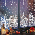 Set de pegatinas de ventana pueblo navideño