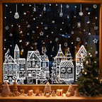 Set de pegatinas de ventana pueblo navideño