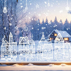 Set de pegatinas de ventana pueblo navideño