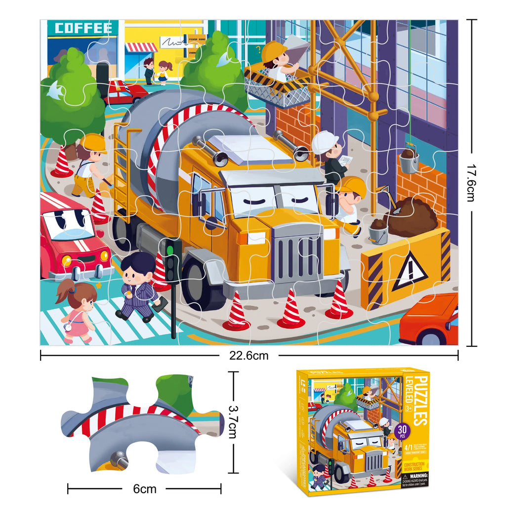 Set de puzles City Heroes – Construcción, bomberos, policía y médicos