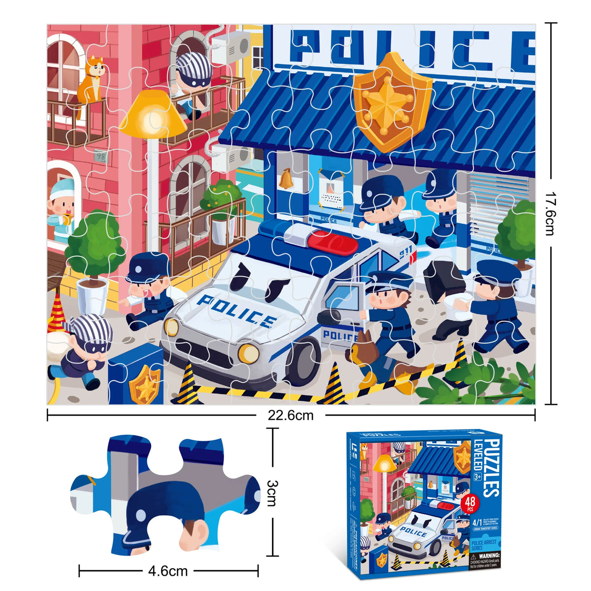 Set de puzles City Heroes – Construcción, bomberos, policía y médicos