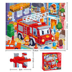 Set de puzles City Heroes – Construcción, bomberos, policía y médicos