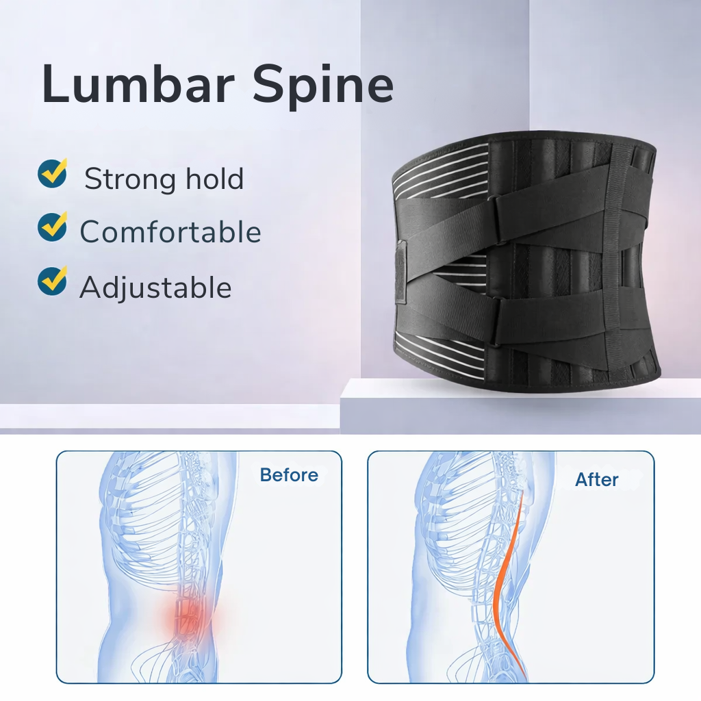 Soporte lumbar | Cinturón de sujeción | Estabilización 360° | OrthoFlexa