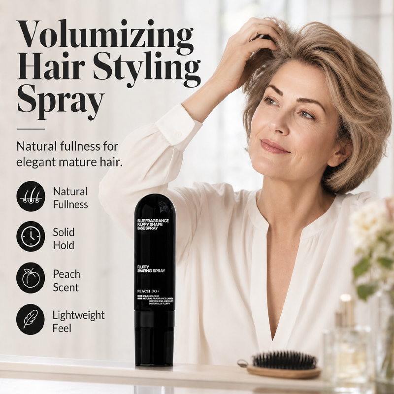 Spray voluminizador y fijador con aroma a melocotón para un cabello ligero, con cuerpo y fijación duradera