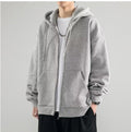 Sudadera con capucha oversize de cremallera completa para hombre con capucha de doble capa y bolsillos canguro