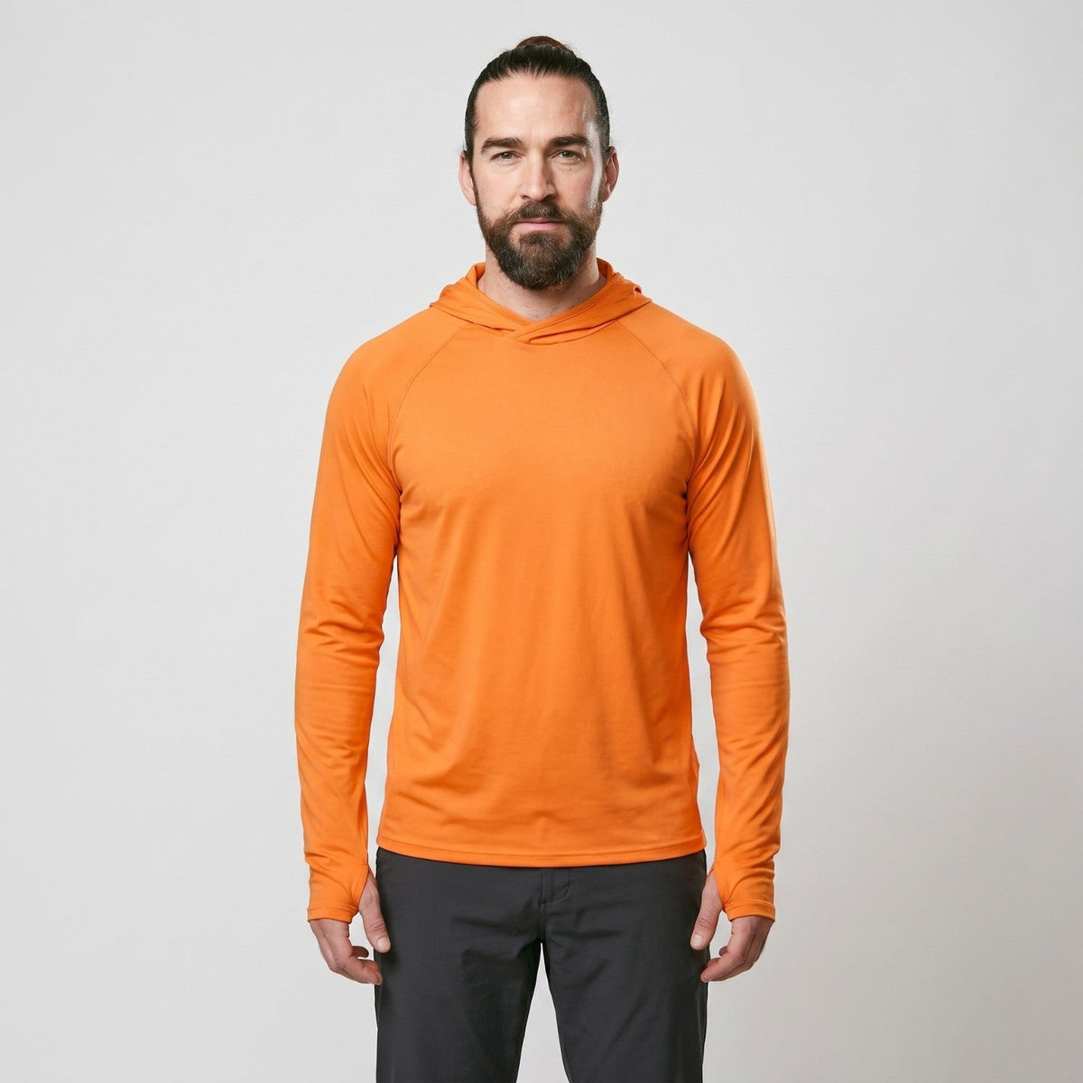 Sudadera con capucha UPF 50+ para hombre – Top UV ligero de secado rápido para senderismo y pesca con presillas para pul