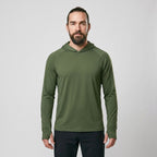 Sudadera con capucha UPF 50+ para hombre – Top UV ligero de secado rápido para senderismo y pesca con presillas para pul
