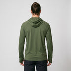 Sudadera con capucha UPF 50+ para hombre – Top UV ligero de secado rápido para senderismo y pesca con presillas para pul