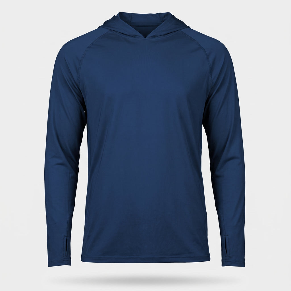 Sudadera con capucha UPF 50+ para hombre – Top UV ligero de secado rápido para senderismo y pesca con presillas para pul