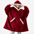 Sudadera manta con capucha de cuadros con forro sherpa oversize