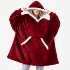 Sudadera manta con capucha de cuadros con forro sherpa oversize