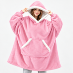 Sudadera manta con capucha de cuadros con forro sherpa oversize