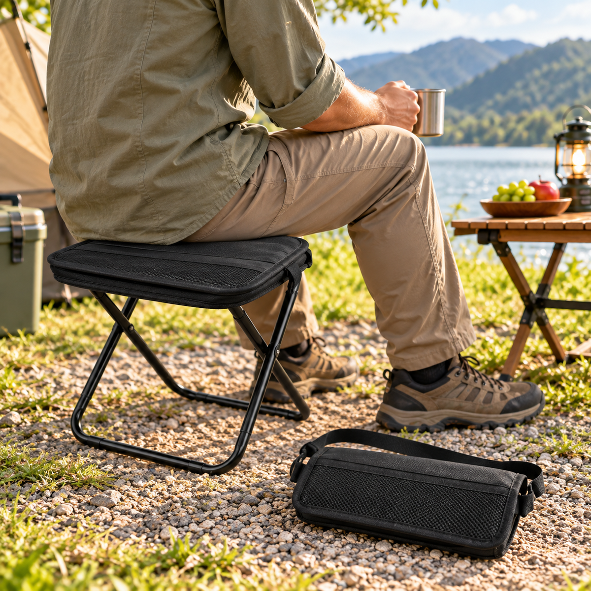 Taburete plegable ultraligero portátil para camping