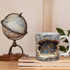 Taza de cerámica con diseño 3D de estantería de libros