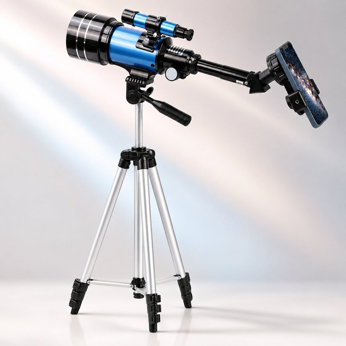 Telescopio de 70 mm con trípode y adaptador para móvil