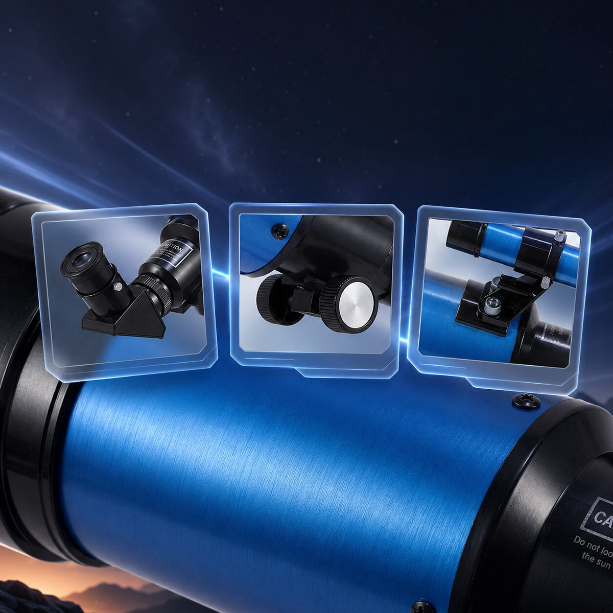 Telescopio de 70 mm con trípode y adaptador para móvil