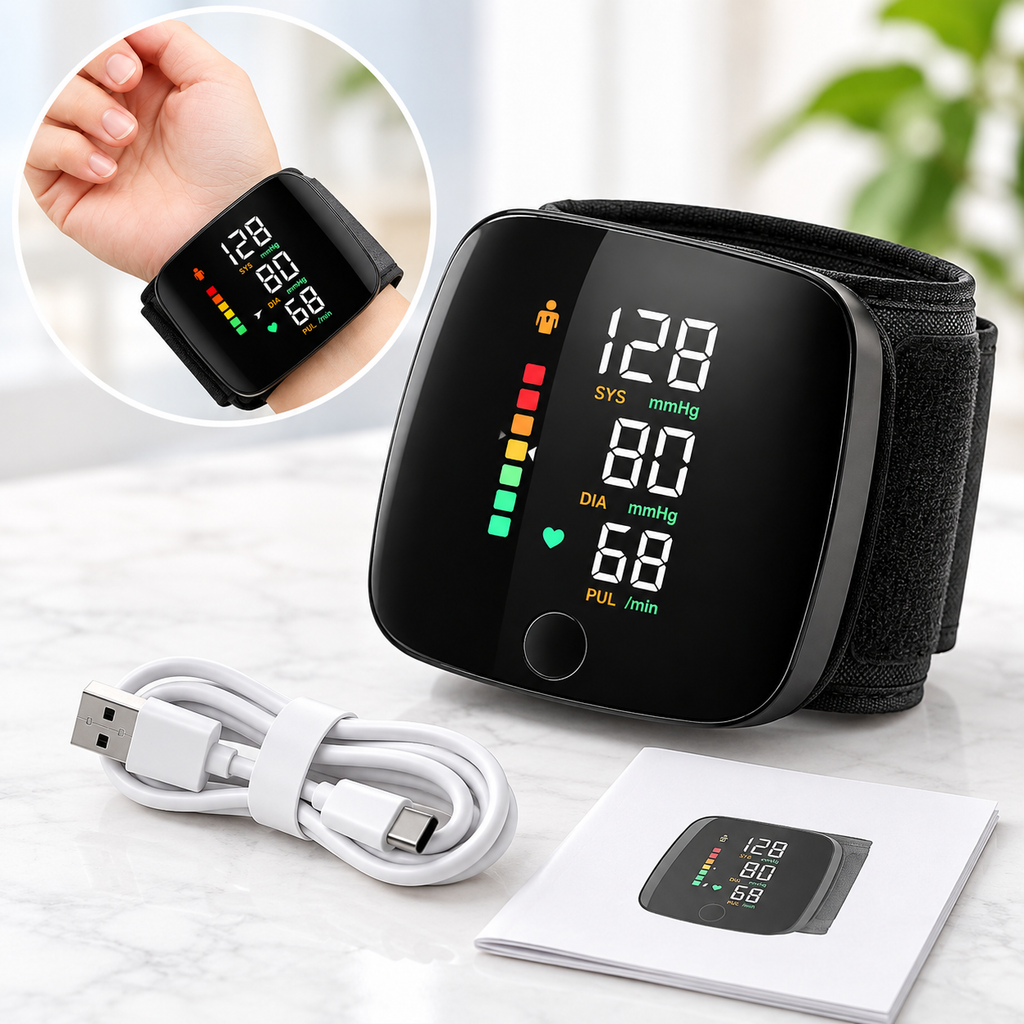 Tensiómetro digital de muñeca portátil y compacto