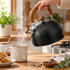 Tetera silbadora de acero inoxidable resistente para cocina