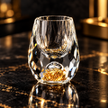 Vaso de chupito de cristal con lentejuelas decorativo de lujo