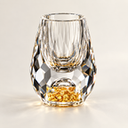 Vaso de chupito de cristal con lentejuelas decorativo de lujo