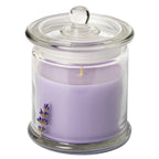 Vela de soja Lavender Fields de Tiendalodama en tarro de cristal transparente