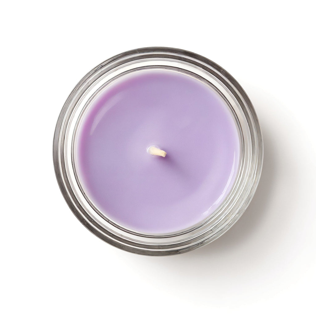 Vela de soja Lavender Fields de Tiendalodama en tarro de cristal transparente