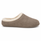 Zapatillas de ante taupe para hombre con forro de borreguito sintético