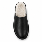 Zapatillas de estar por casa para hombre con forro de pelo sintético negras de interior