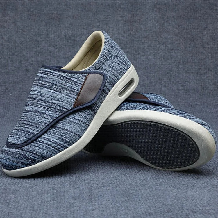 Zapatos anchos para pies hinchados con correas ajustables y plantillas extraíbles de espuma viscoelástica