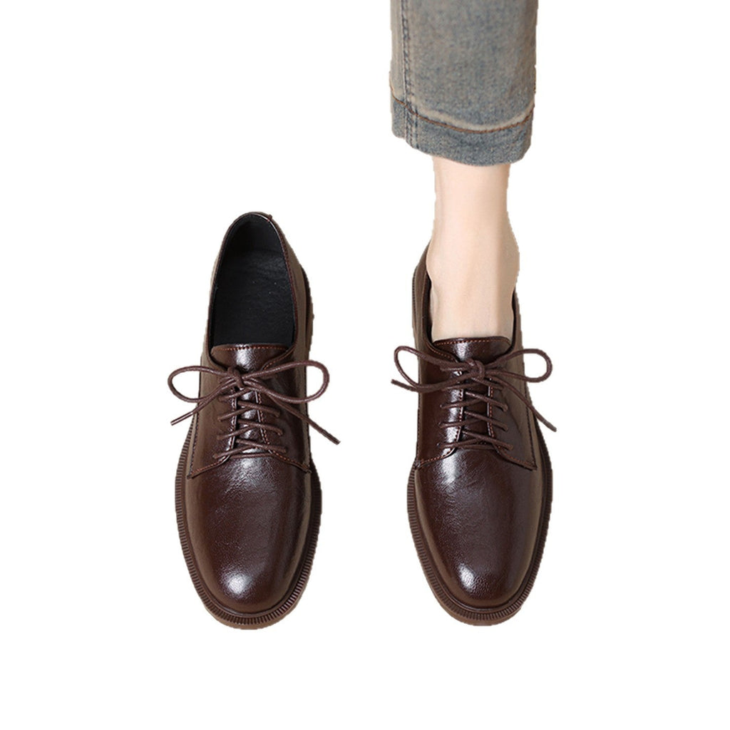 Zapatos de cordones de piel clásicos para mujer