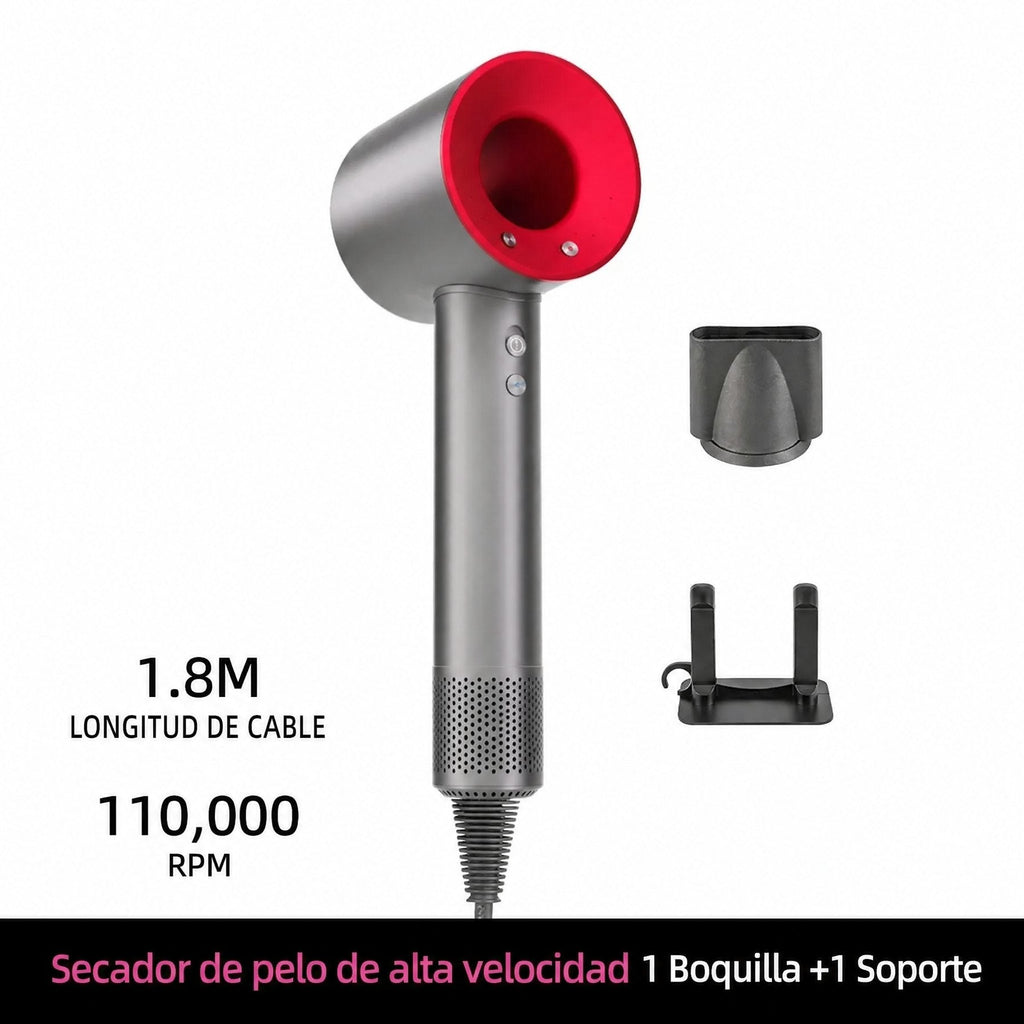 Secador de pelo iónico con 200 millones de iones negativos y control inteligente de temperatura