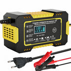 Cargador inteligente 12V 6A con reparación por impulsos y pantalla LCD para baterías de coche y moto