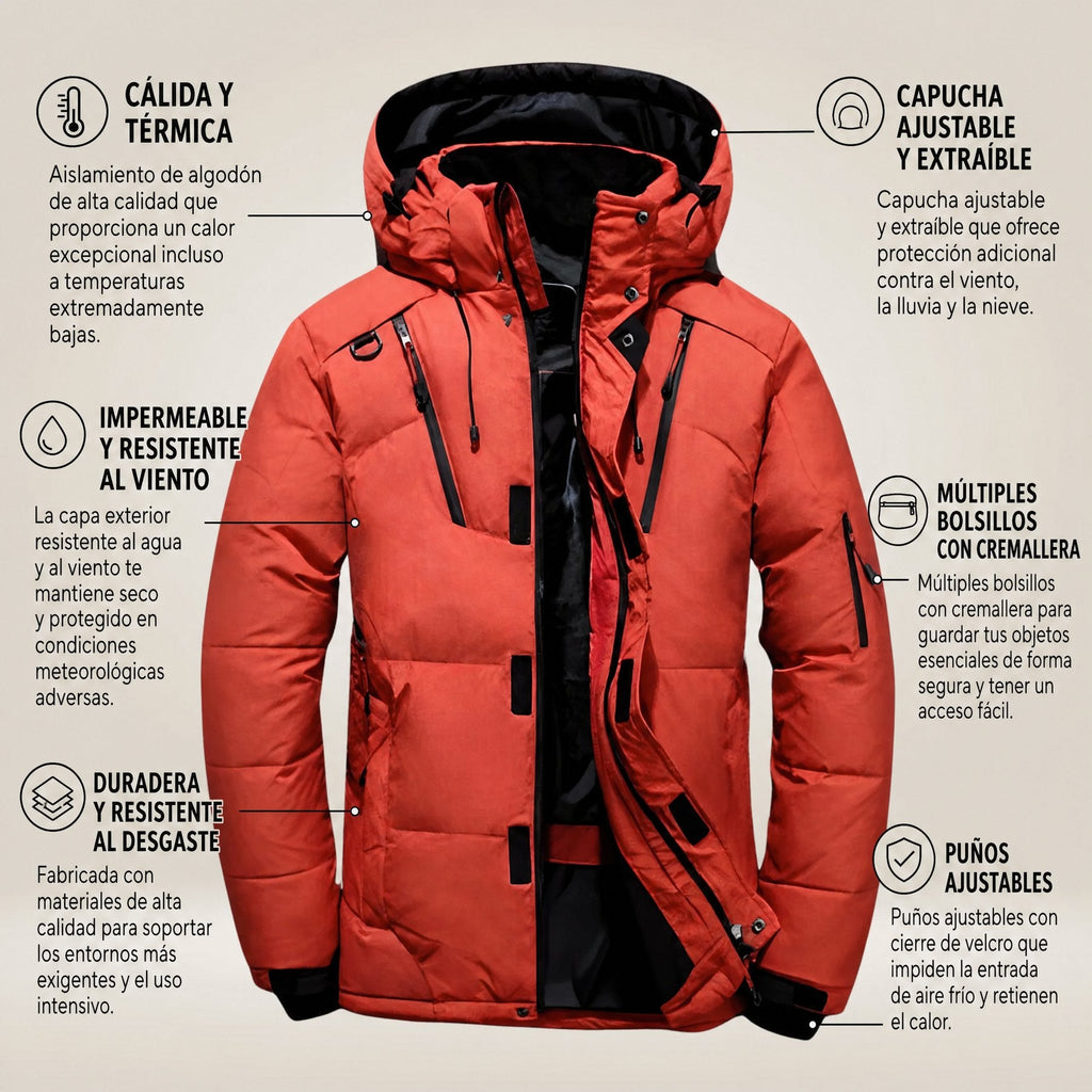 Parka de invierno para hombre Nordfall – acolchada, con forro polar, resistente al viento y al agua