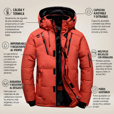 Parka de invierno para hombre Nordfall – acolchada, con forro polar, resistente al viento y al agua