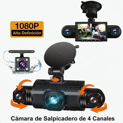 Cámara de coche 4 canales FHD con visión 360°