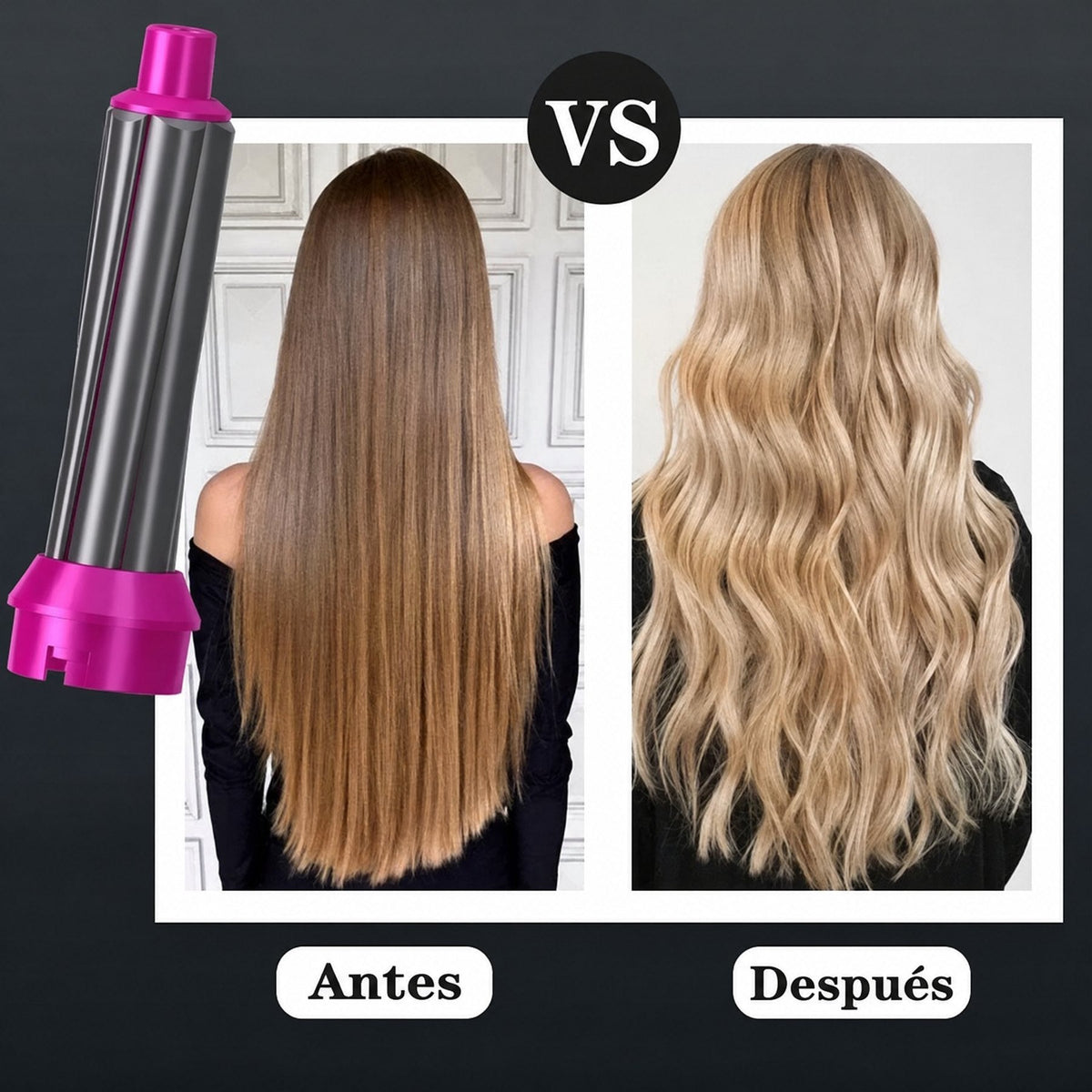 Styler para el pelo 5 en 1 con rizador automático, secador y cepillo alisador