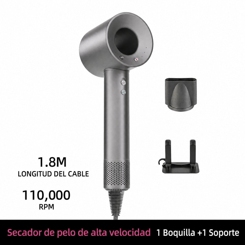 Secador de pelo iónico con 200 millones de iones negativos y control inteligente de temperatura