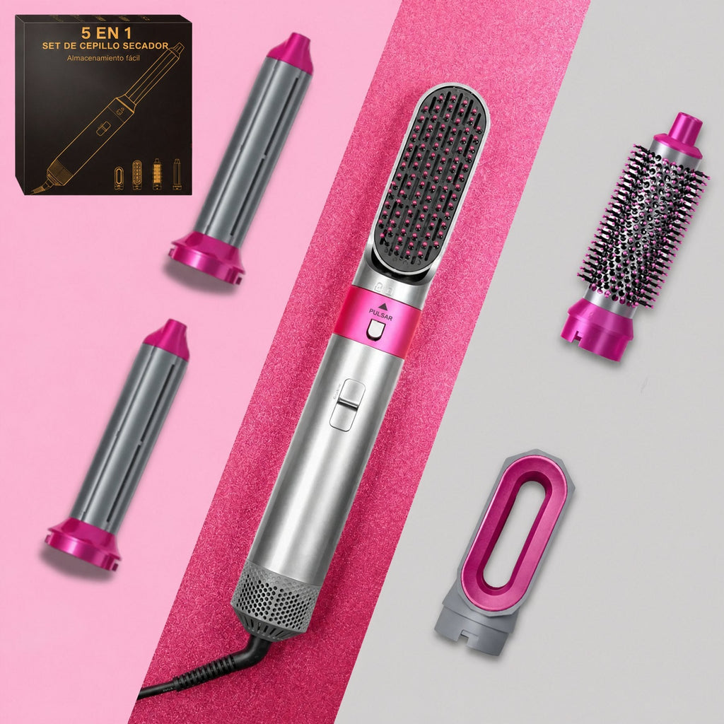 Styler para el pelo 5 en 1 con rizador automático, secador y cepillo alisador