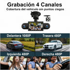 Cámara de coche 4 canales FHD con visión 360°