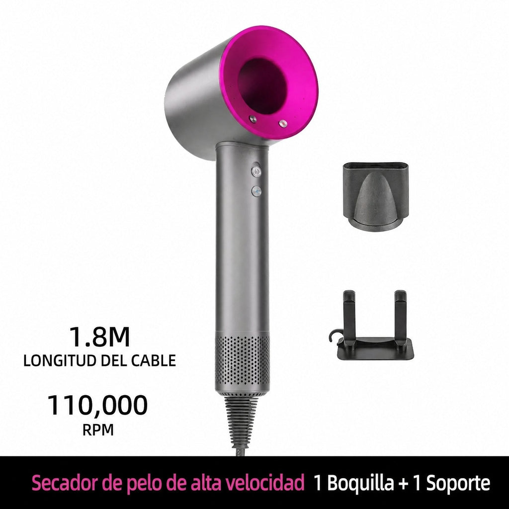 Secador de pelo iónico con 200 millones de iones negativos y control inteligente de temperatura