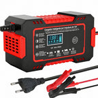 Cargador inteligente 12V 6A con reparación por impulsos y pantalla LCD para baterías de coche y moto