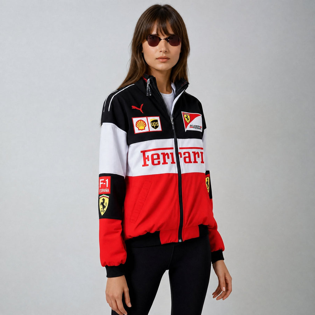 Chaqueta Ferrari vintage unisex – estilo retro racing