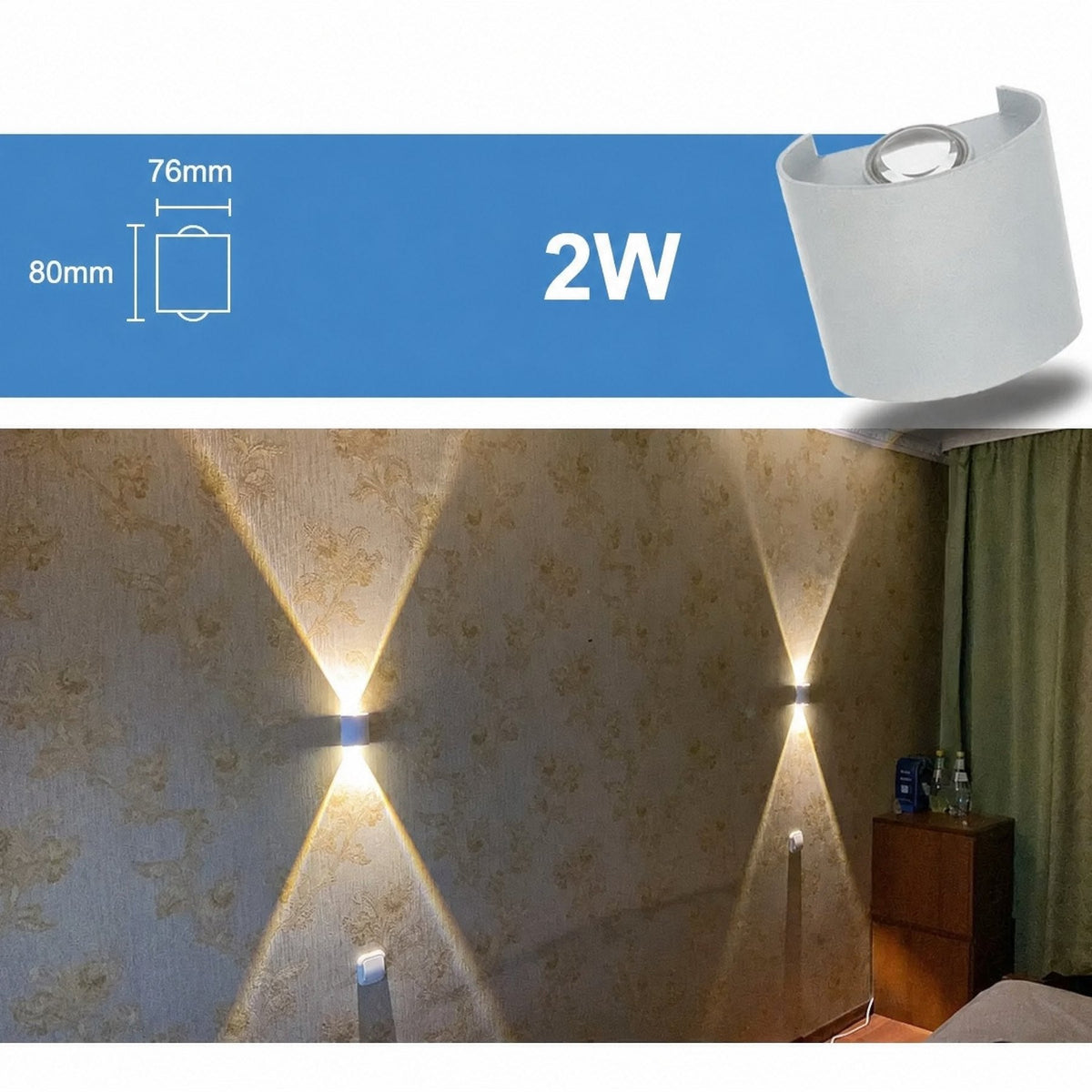 Aplique LED de pared exterior e interior impermeable