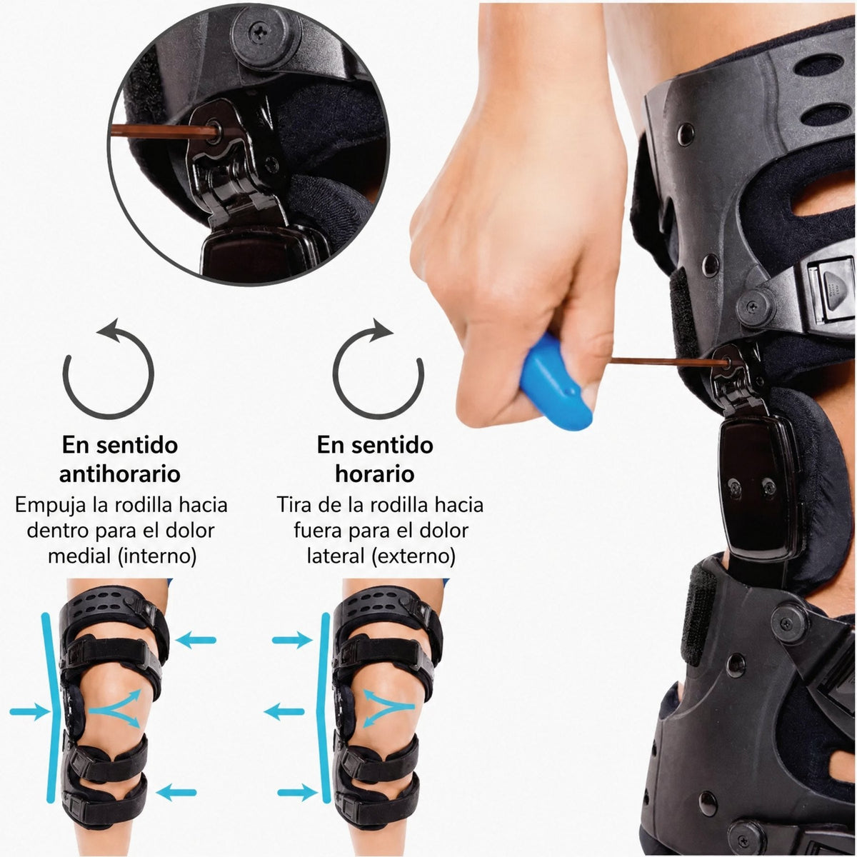 Rodillera ajustable con soporte articular KneeEase