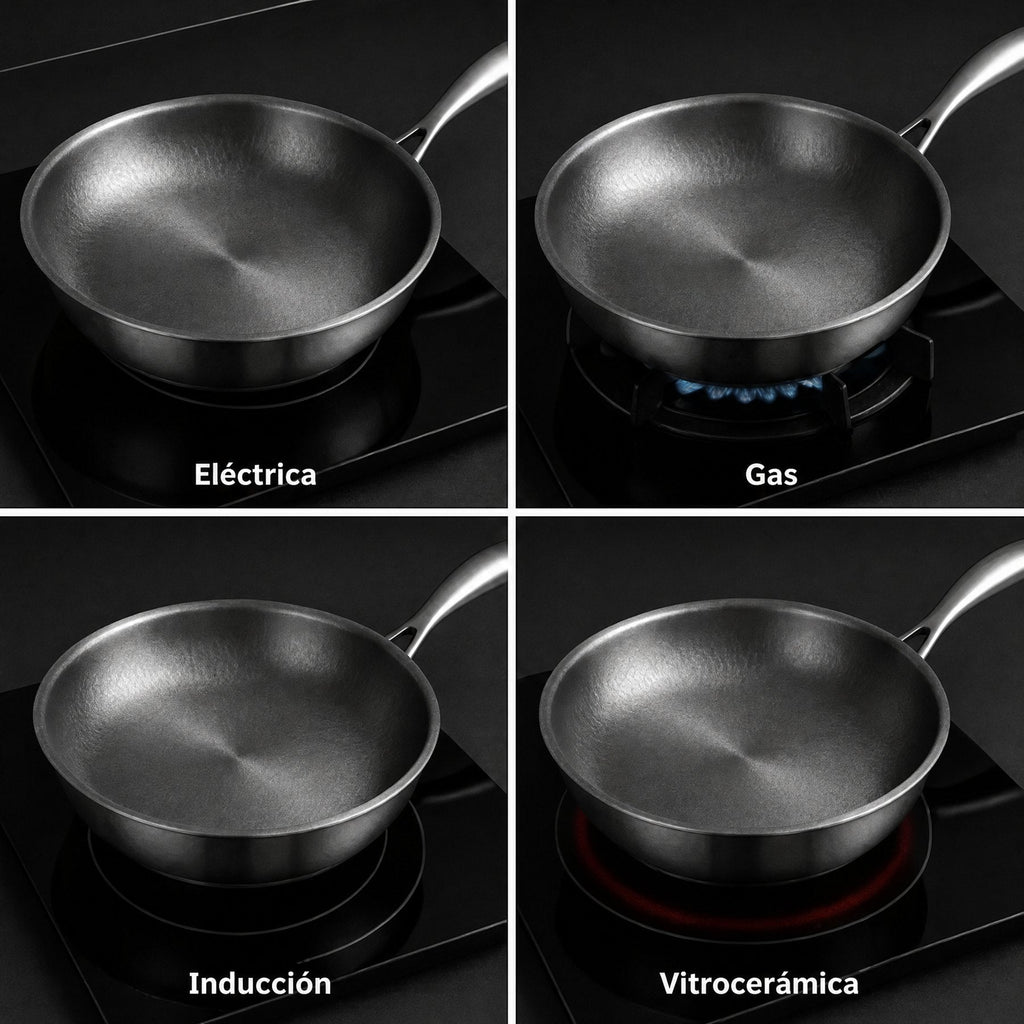 Sartén de Titanio Premium para Todo Tipo de Cocinas - Cocina de Forma Más Saludable y Duradera