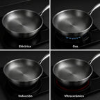 Sartén de Titanio Premium para Todo Tipo de Cocinas - Cocina de Forma Más Saludable y Duradera