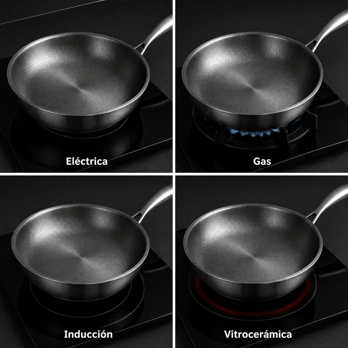 Sartén de Titanio Premium para Todo Tipo de Cocinas - Cocina de Forma Más Saludable y Duradera