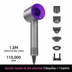 Secador de pelo iónico con 200 millones de iones negativos y control inteligente de temperatura