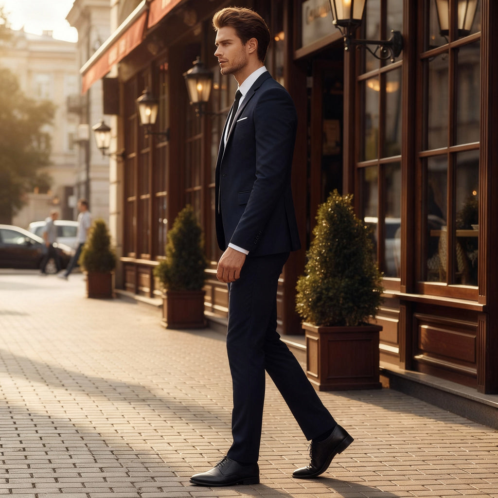Traje de negocio entallado y refinado