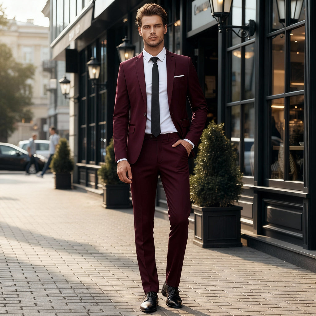 Traje de negocio entallado y refinado